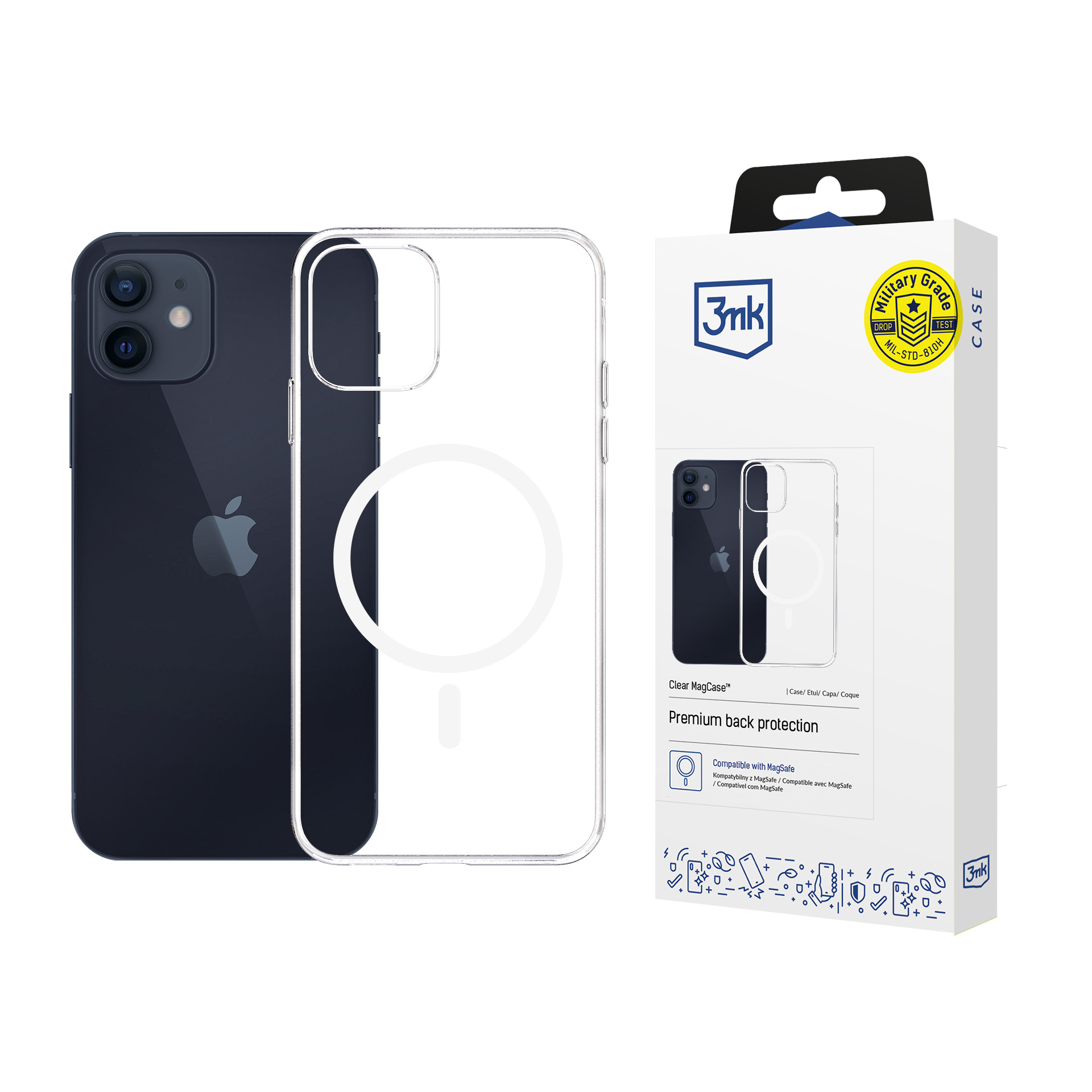 3mk permatomas magnetinis dėklas telefonui Apple iPhone 12/12 Pro