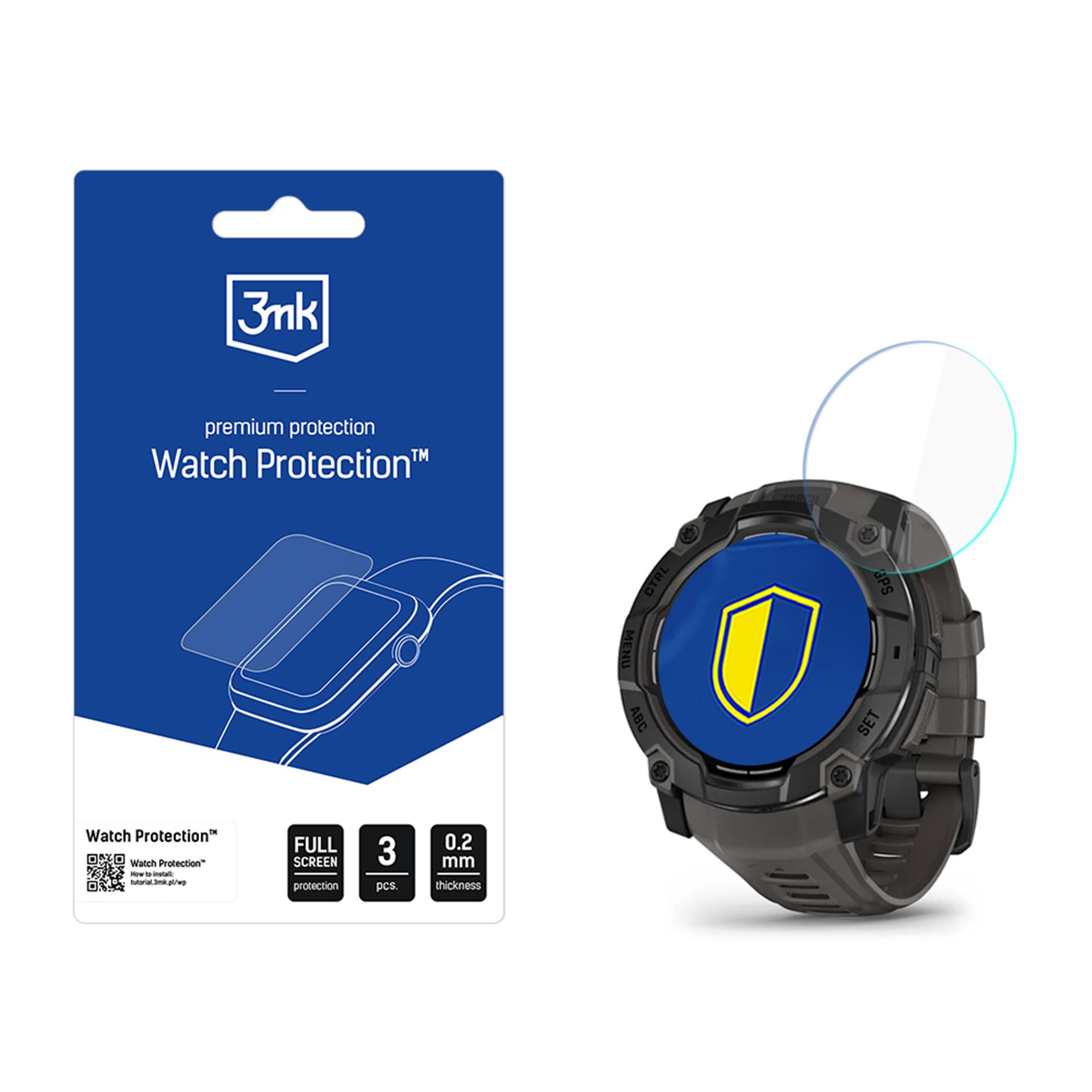Защитное стекло смарт-часов 3mk Watch Protection FlexibleGlass для Garmin Instinct 3 50mm (Amoled, Solar)