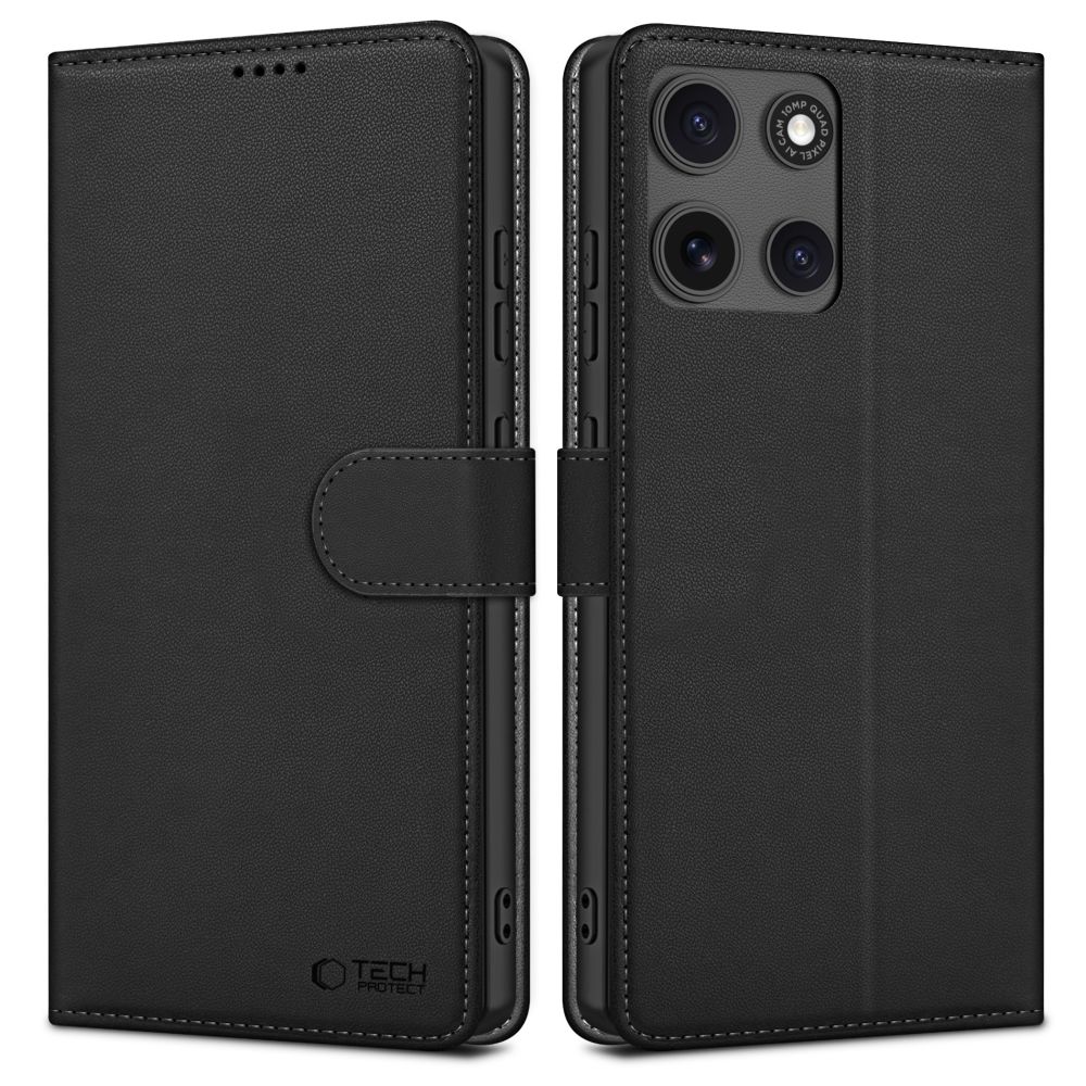 Tech-Protect Piniginės dėklas telefonui Motorola Moto G15 / G15 Power - Juodas