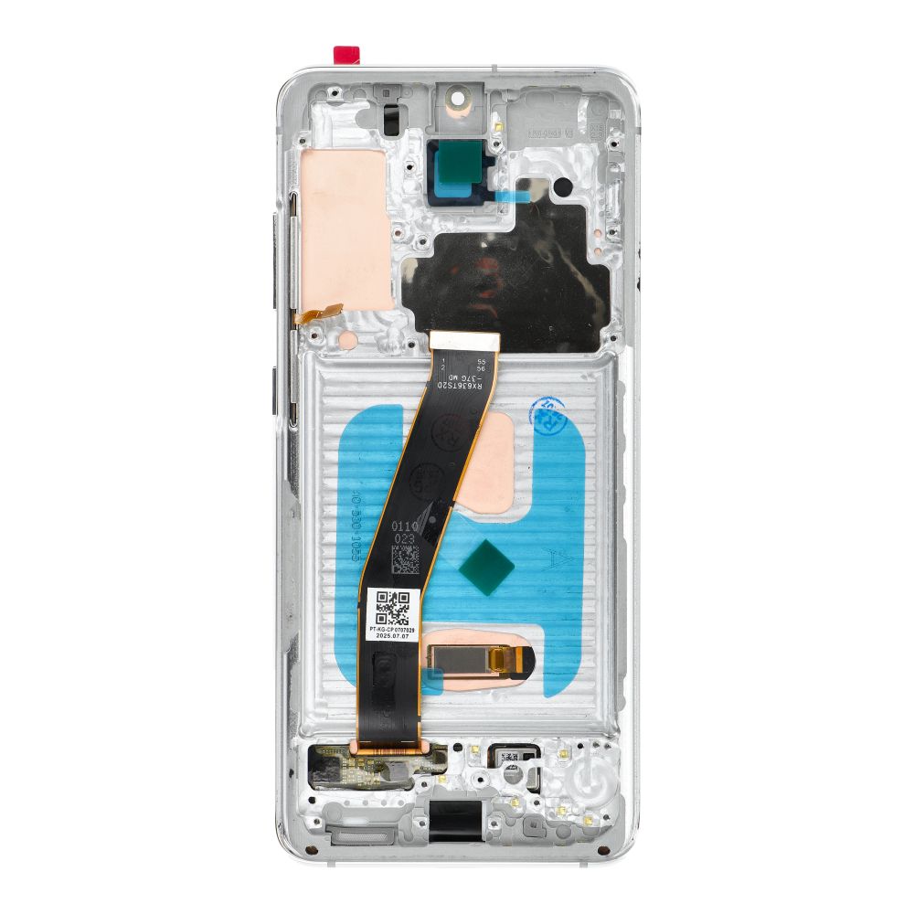 LCD ekranas SAMSUNG S20 4G baltas SOFT OLED su rėmeliu