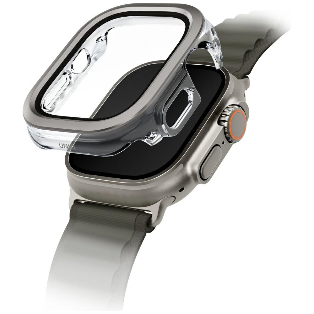 Uniq Voute dėklas su grūdintu stiklu Apple Watch Ultra 49 mm - sidabrinis