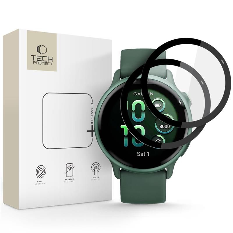 Tech-Protect Glass Flex+ гибридное стекло 2 шт. для Garmin Vivoactive 6 - чёрный