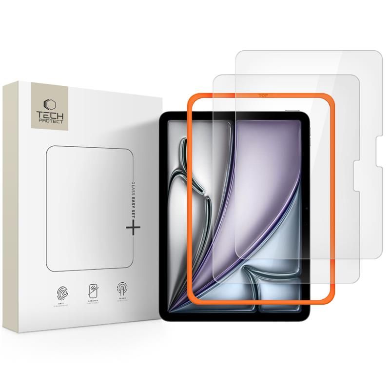 Tech-Protect Easy Set+ закалённое стекло 2 шт. для iPad Air 11" (2024/2025/2026) - прозрачное