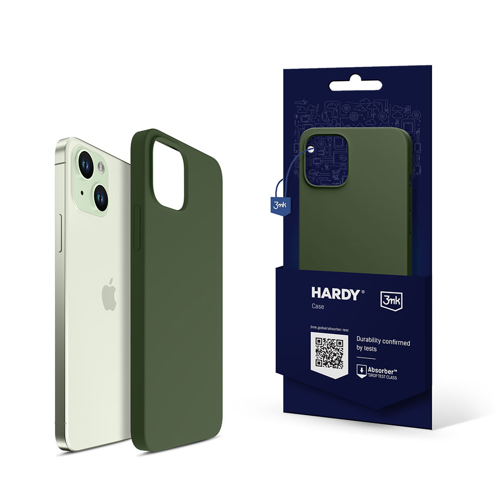 3mk Hardy Silicone MagDėklas iPhone 15 Plus - žalias