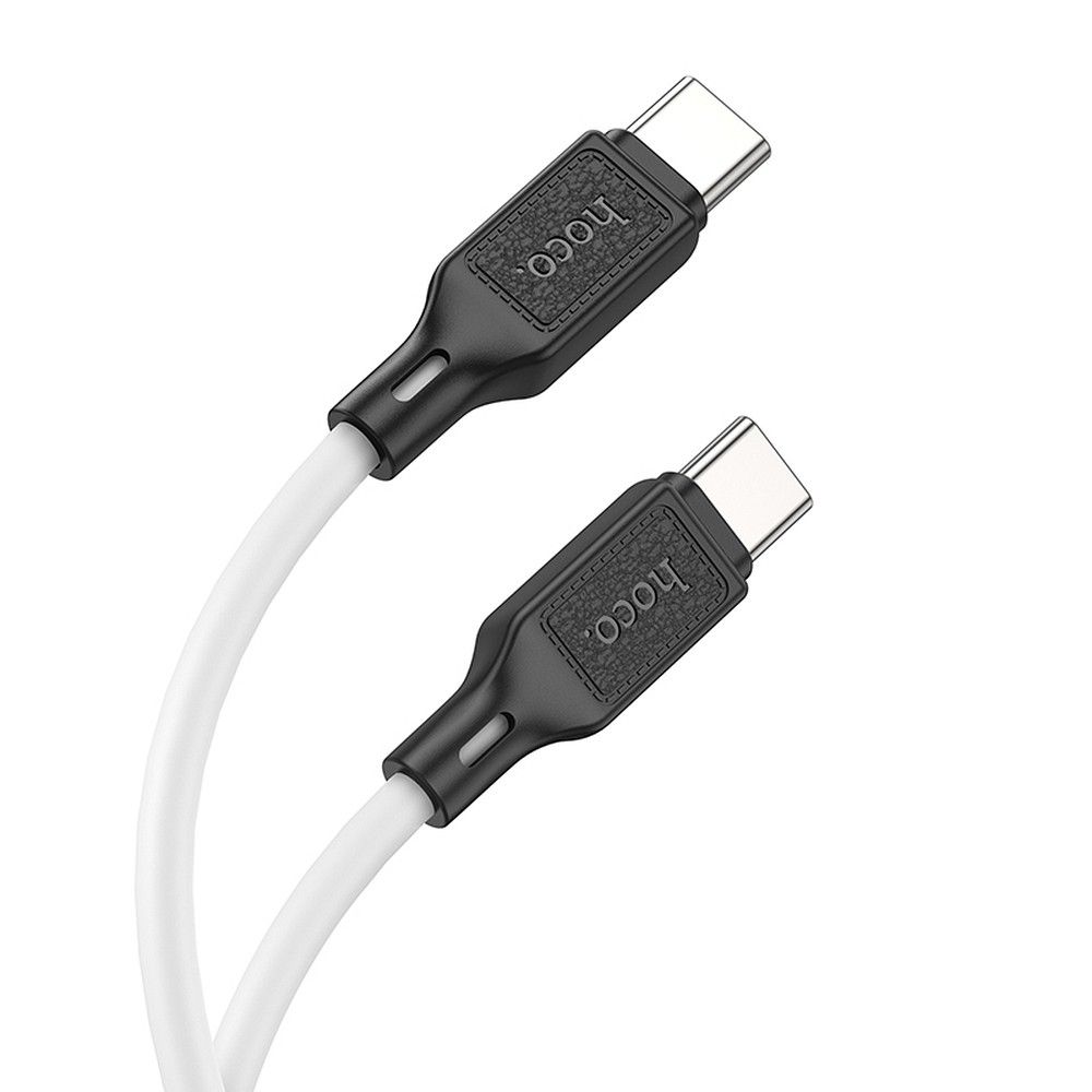 Kabelis USB-C į USB-C Hoco 3A 60W 1 m X90 baltas
