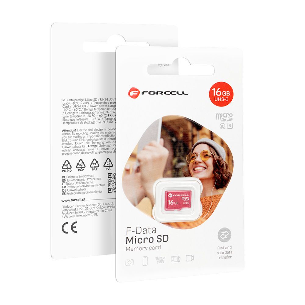 FORCELL F-DATA atminties kortelė 16GB UHS-I U3 10 klasė