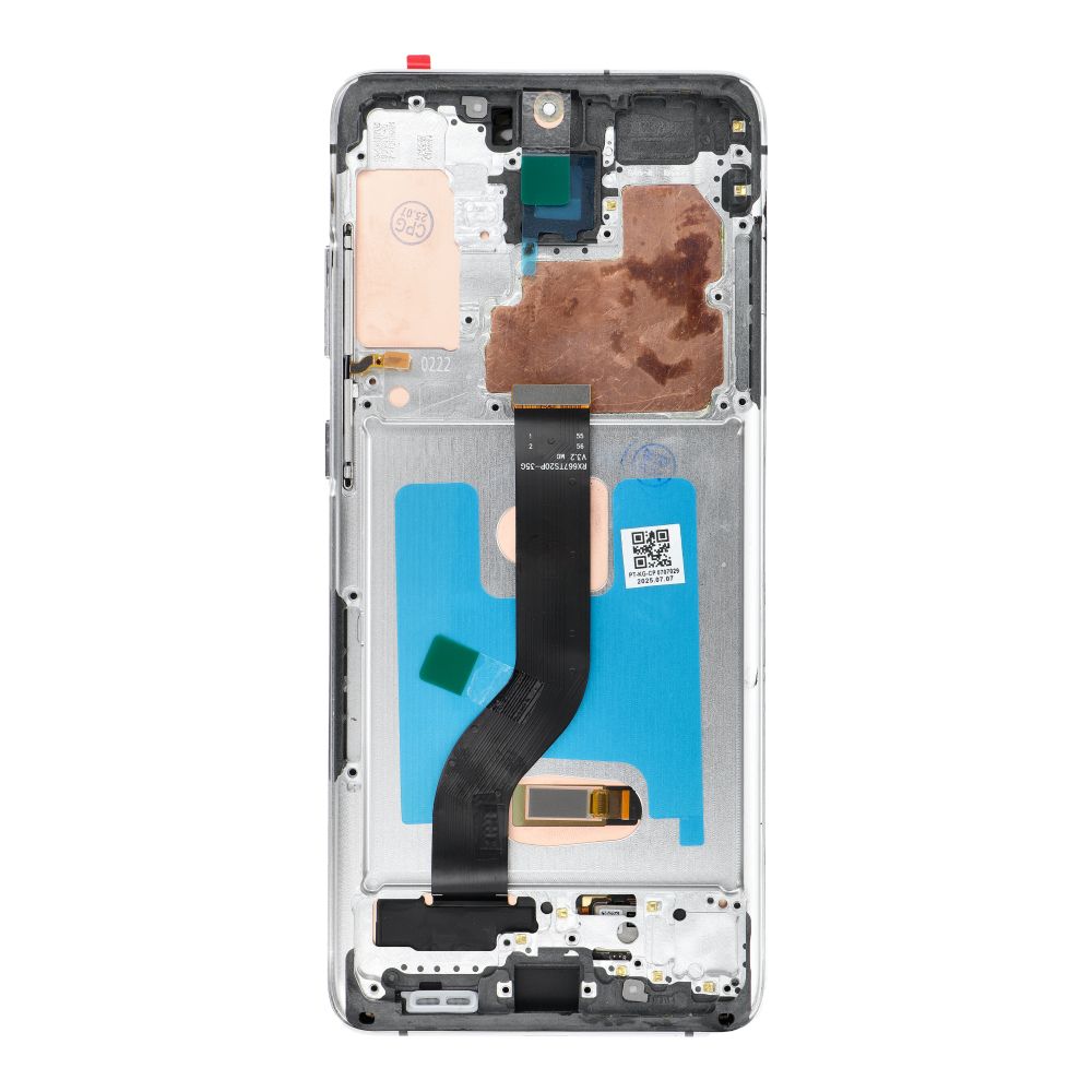 LCD ekranas SAMSUNG S20 Plus baltas SOFT OLED su rėmeliu