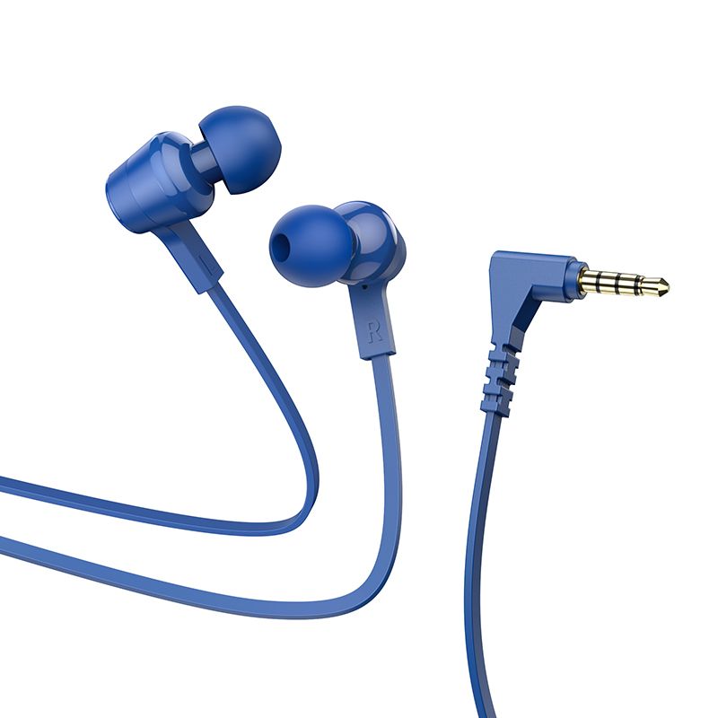 HOCO laidinės ausinės Jack 3,5 mm su mikrofonu M86 mėlynos