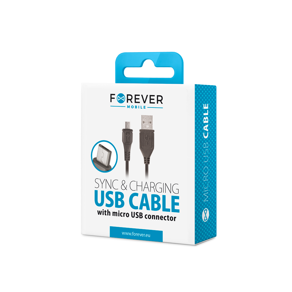 Forever кабель USB - microUSB 1,0 м 1A черный