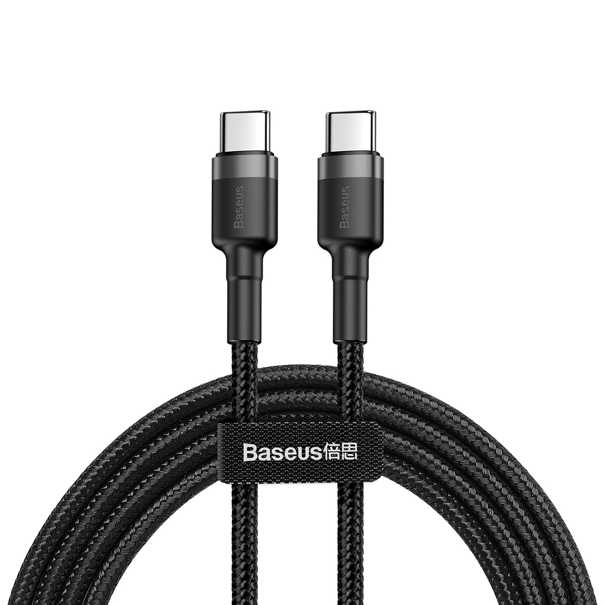 USB-C PD kabelis Baseus Cafule PD 2.0 QC 3.0 60W 1 m (juodas/pilkas)