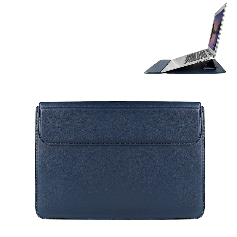 Devia nešiojamojo kompiuterio krepšys / MacBook laikiklio krepšys itin plonas 15,4'' vandeniui atspari PU oda mėlynas