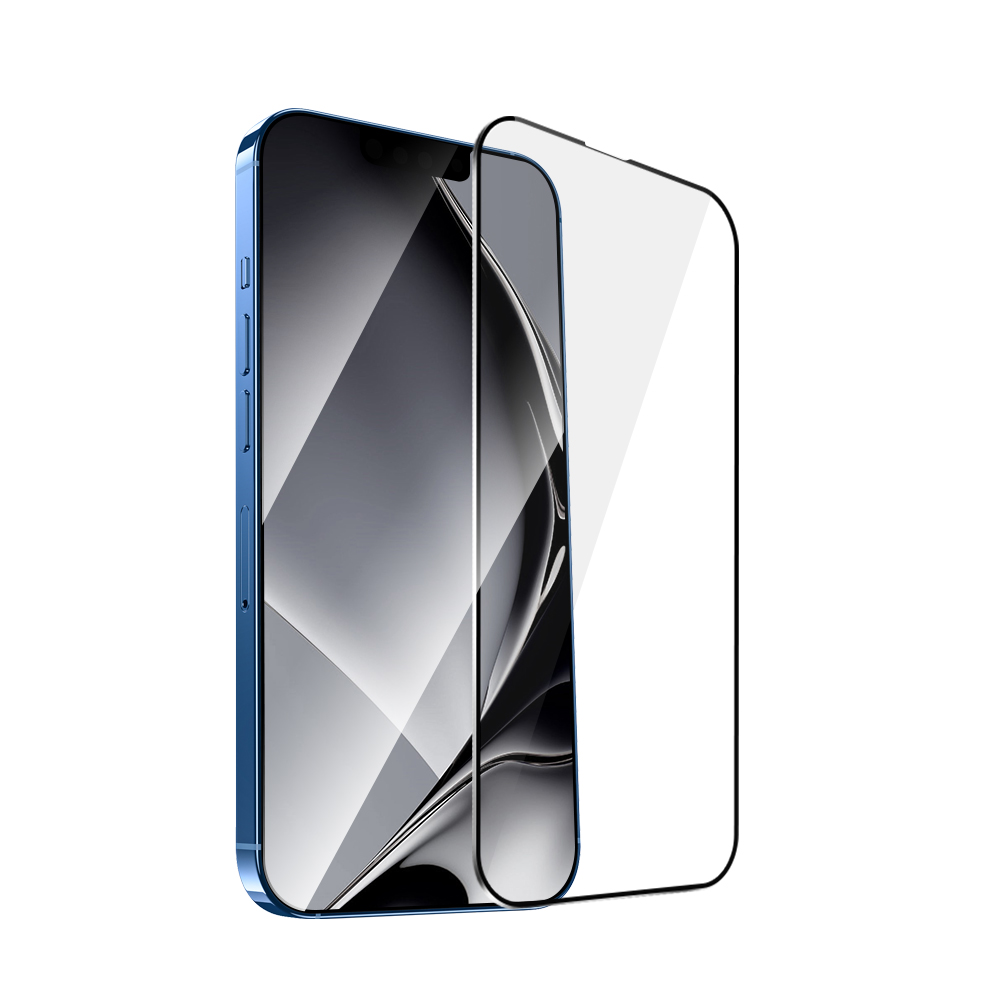 Grūdintas stiklas su metaliniu rėmeliu iPhone 13 Pro Max 6,7'' / 14 6,7" Plus, juodas rėmelis