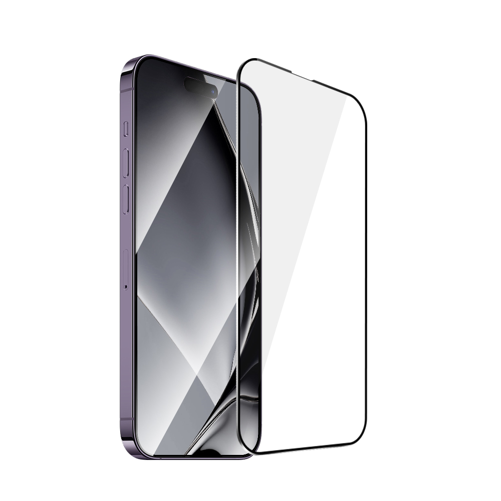 Закалённое стекло с металлической рамкой для iPhone 14 Pro Max 6,7" чёрная рамка