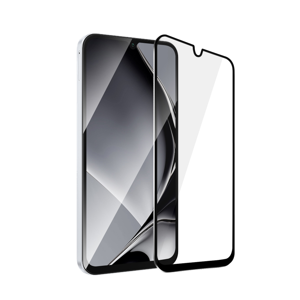 Grūdintas stiklas su metaliniu rėmeliu Samsung Galaxy A15 5G, juodas rėmelis