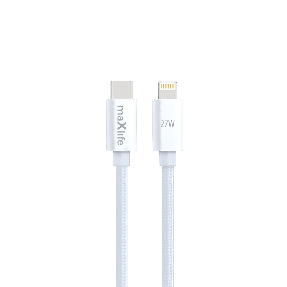 Maxlife MXUC-12 kabelis USB-C - Lightning 2,0 m 27W - baltas