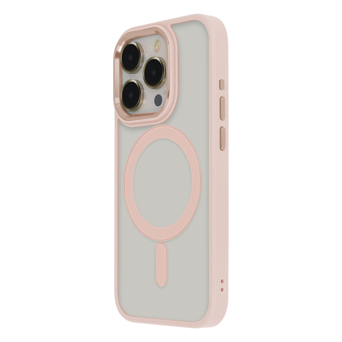 Satininis elegantiškas Mag dėklas iPhone 15 Pro 6,1 rožinis