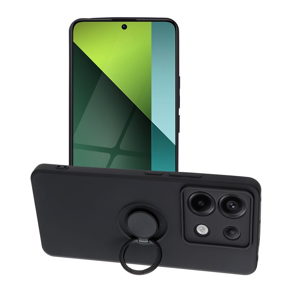 Silikoninis žiedinis dėklas telefonui XIAOMI Redmi Note 13 Pro 5G - juodas