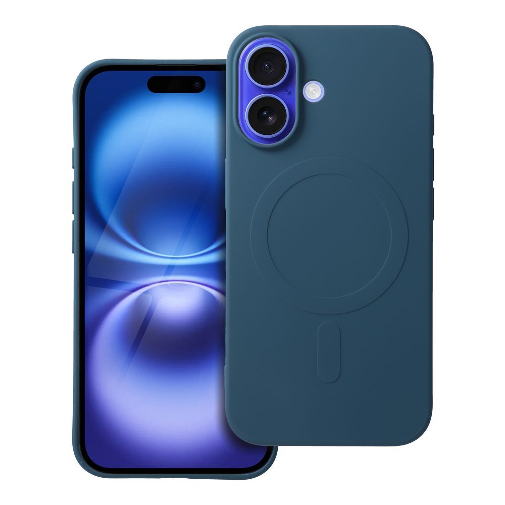 Case for iPhone 16 Silicone Mag Cover compatible with MagSafe (big hole) blue