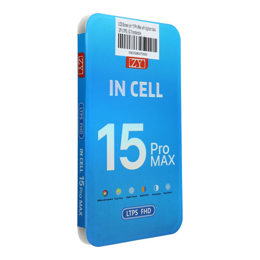 LCD ekranas iPhone 15 Pro Max su skaitmeniniu keitikliu juodas (ZY-LTPS) IC perkeliamas