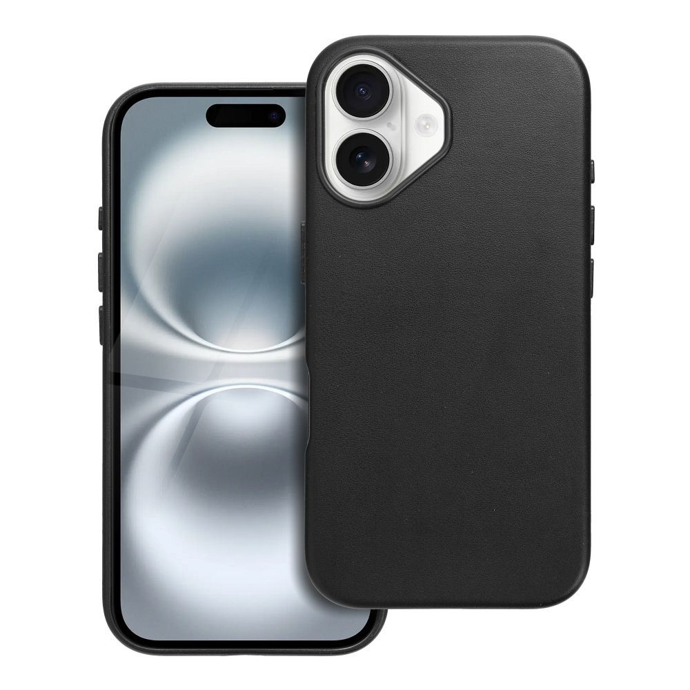 Dėklas Leather Mag Cover (MagSafe) skirtas iPhone 16 juodas