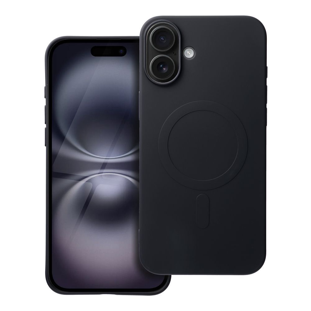 Dėklas Silicone Mag Cover (big hole) (MagSafe) skirtas iPhone 16 Plus juodas