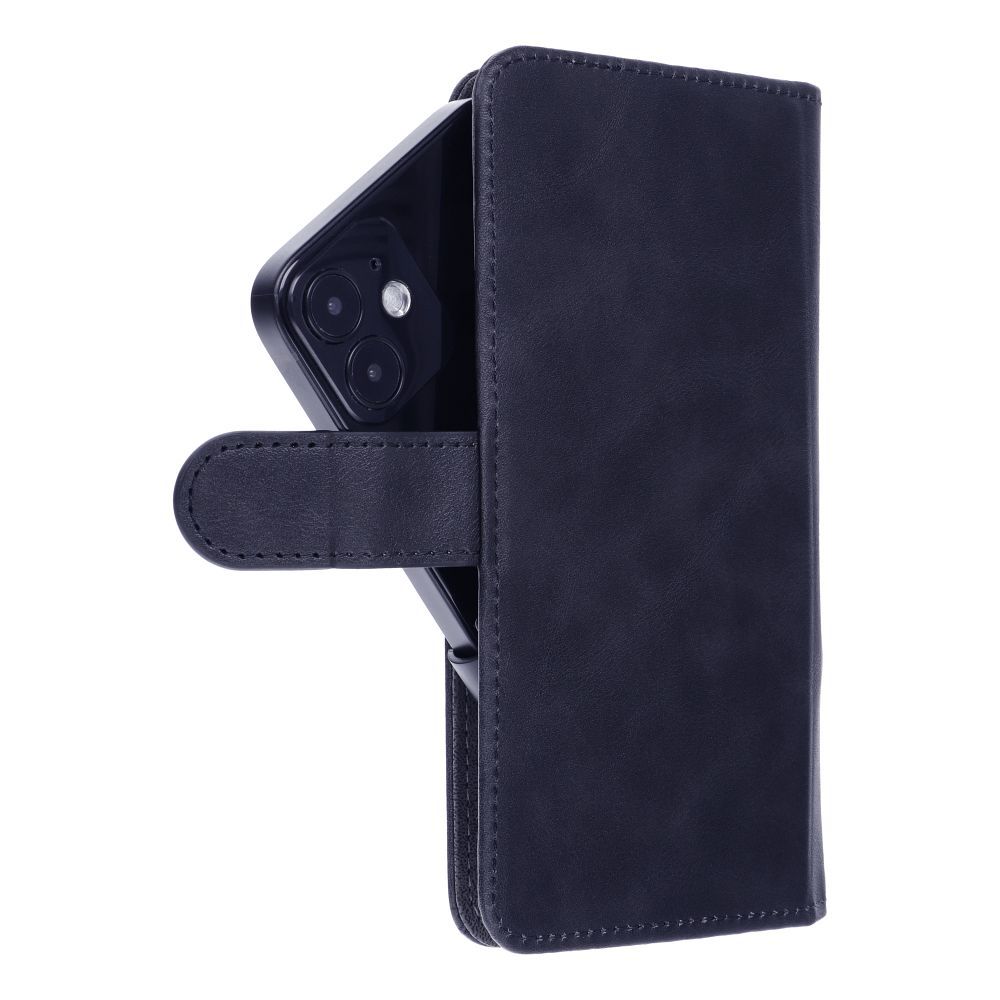 Universalus knygos tipo dėklas BENDRAS dydis L iPhone 6 Plus / 7 Plus / 8 Plus / XS Max / 11 Pro Max / Samsung S20 FE / S21 FE / S10 Plus / A10 / A32 / A54 / Xiaomi 12 Lite / Huawei P30 Pro tamsiai mėlynas