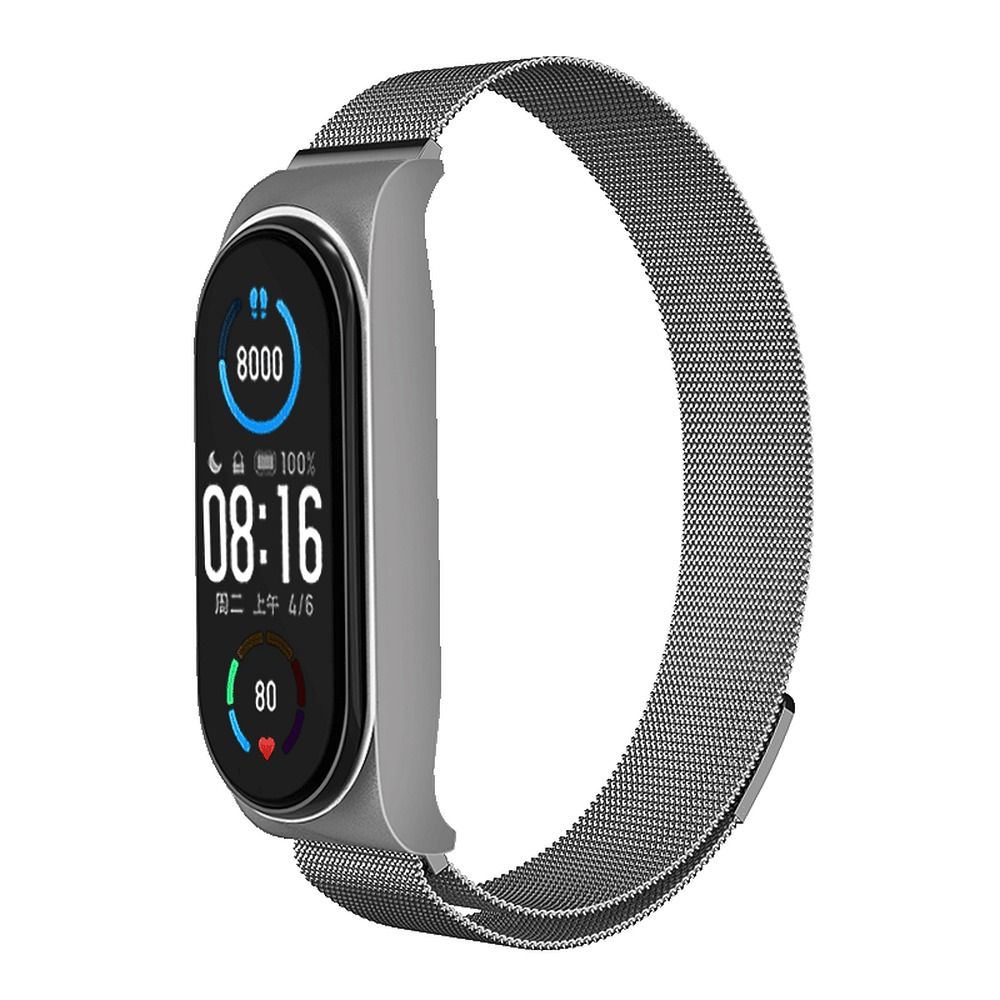 METAL dirželis XIAOMI Mi Band 5 / 6 sidabrinis (02)