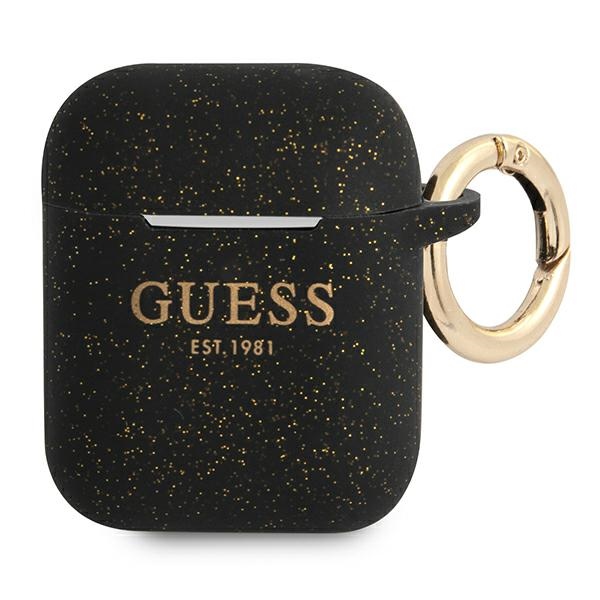 Guess GUA2SGGEK чехол AirPods чёрный/чёрный Silicone Glitter