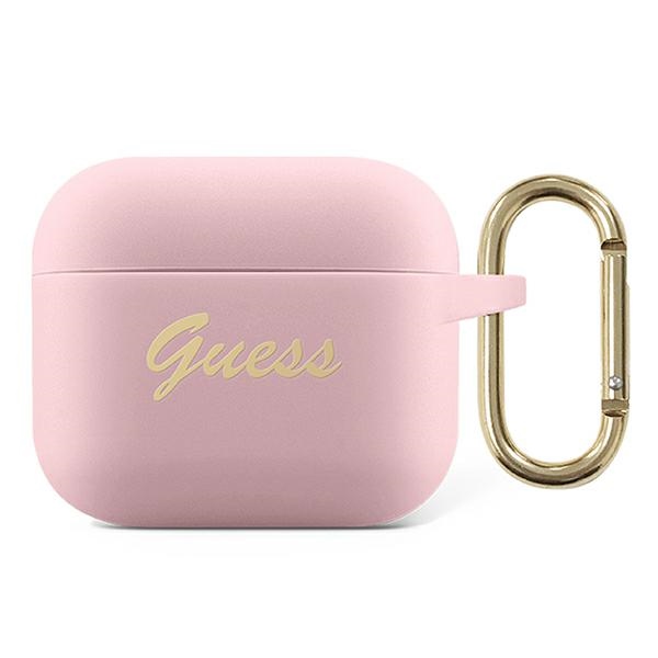 Guess GUA3SSSI чехол AirPods 3 розовый/розовый Silicone Vintage Script