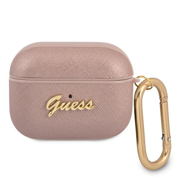 Guess GUAPSASMP чехол AirPods Pro розовый/розовый Saffiano Script Metal Collection