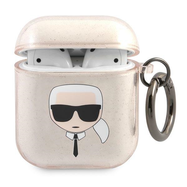 Karl Lagerfeld Glitter Karl's Head чехол для AirPods 1/2 - золотой