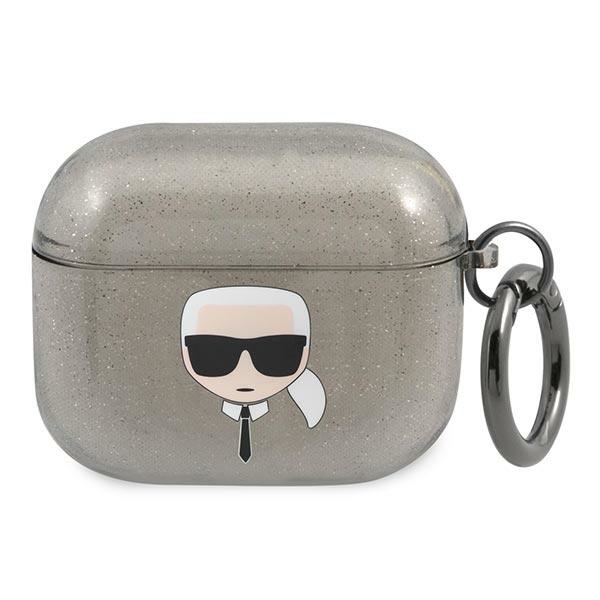Karl Lagerfeld Glitter Karl's Head чехол для AirPods 3 - чёрный