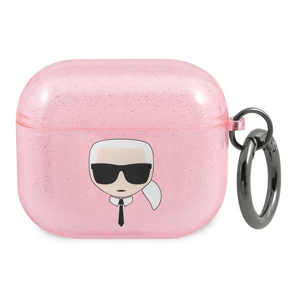 Karl Lagerfeld Glitter Karl's Head чехол для AirPods 3 - розовый