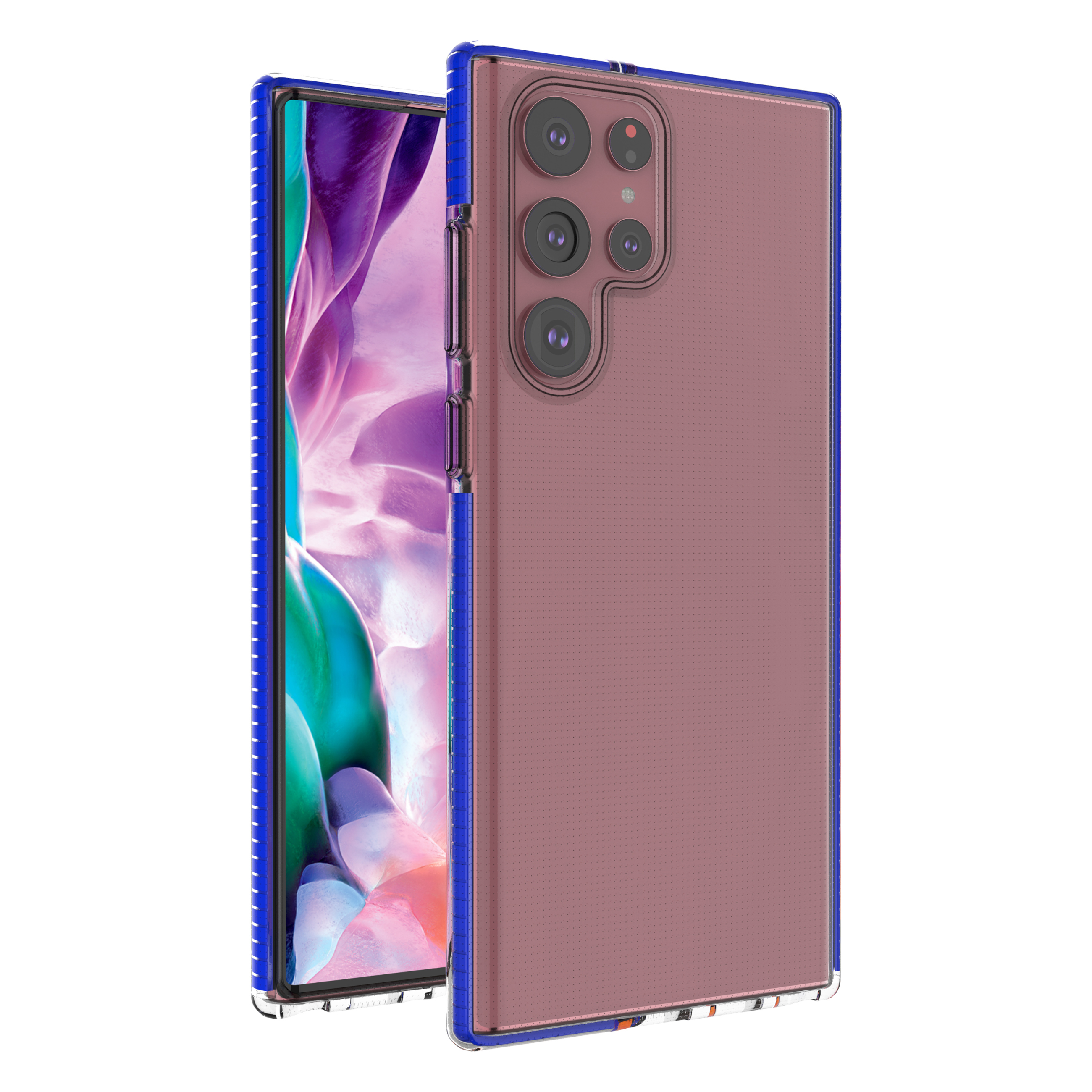 Spring Case dėklas su spalvotu rėmeliu Samsung Galaxy S22 Ultra tamsiai mėlynas