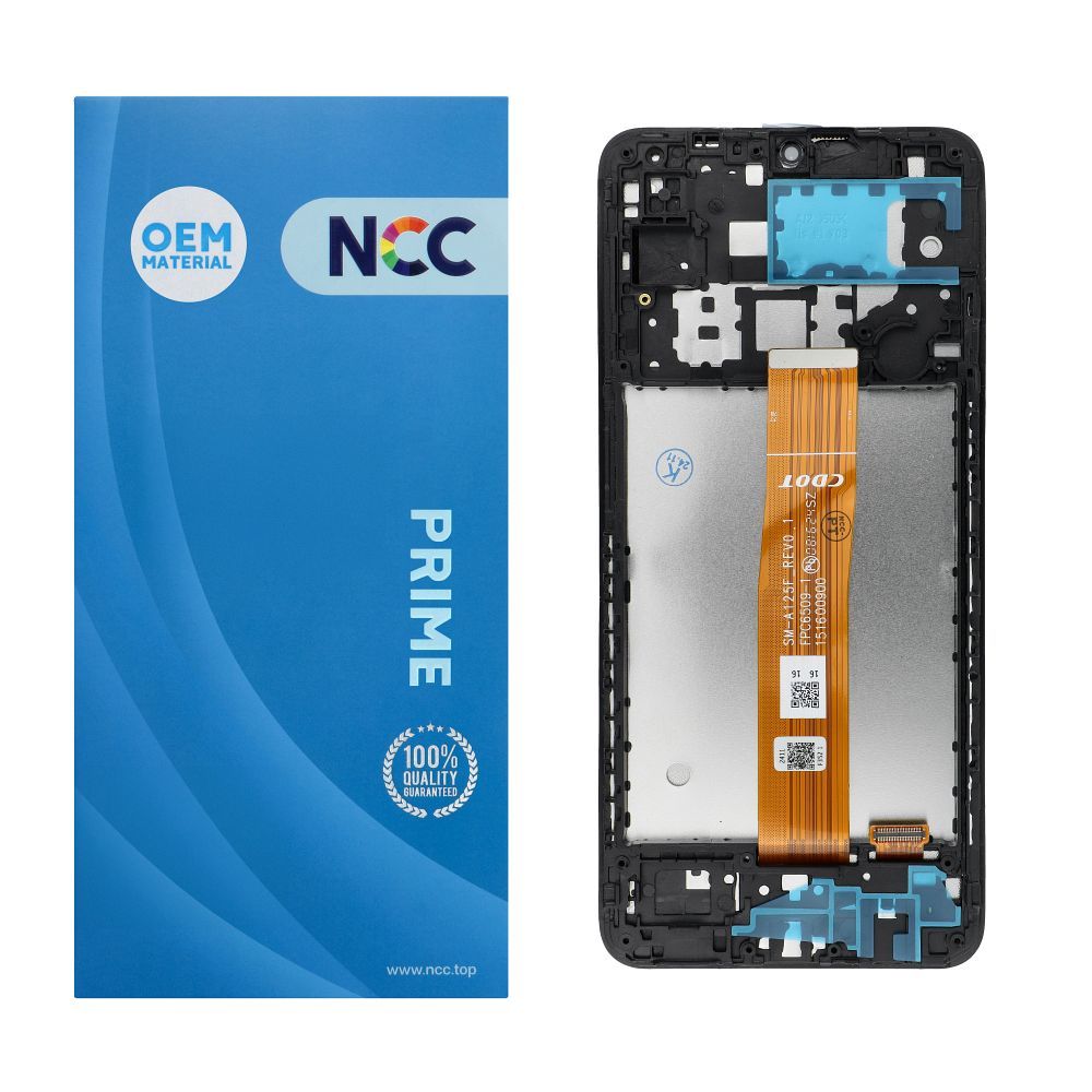 NCC LCD ekranas SAMSUNG A12 A125F/U/W/M OEM su rėmeliu