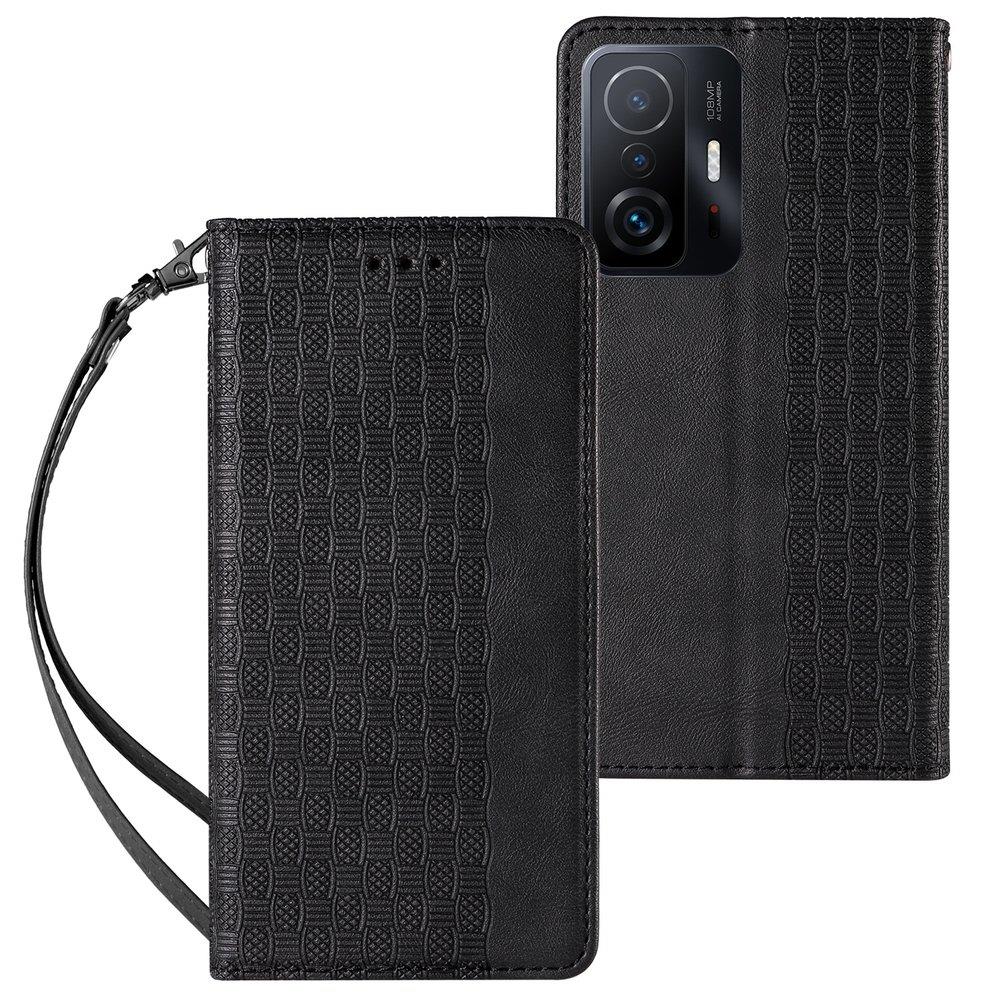 Magnet Strap Case чехол для Xiaomi Redmi Note 11 Pro кошелёк + мини-подвеска ремешок чёрный