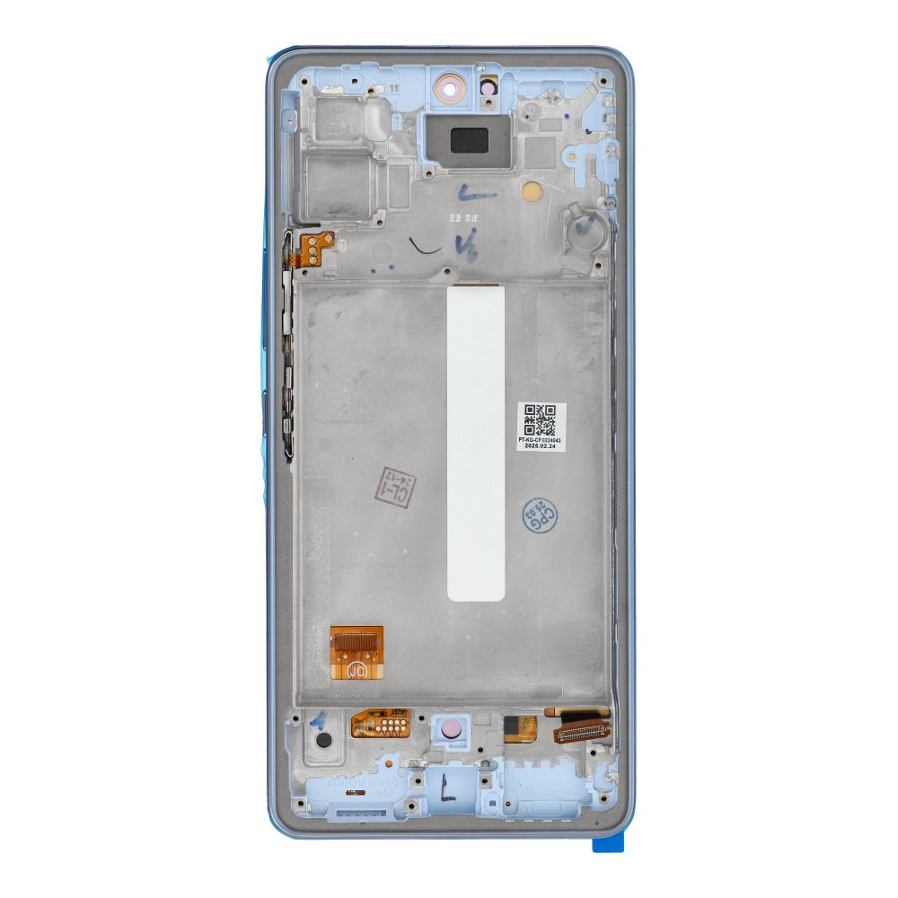 LCD ekranas skirtas SAMSUNG A53 A536 HARD OLED su rėmu mėlynas