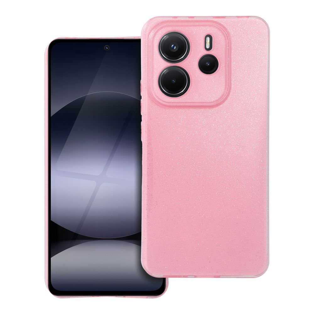 Skaidrus dėklas 2 mm BLINK Xiaomi Redmi NOTE 14 4G (GLOBAL - 164,84mm x 78,15mm x 8,16mm) rožinis