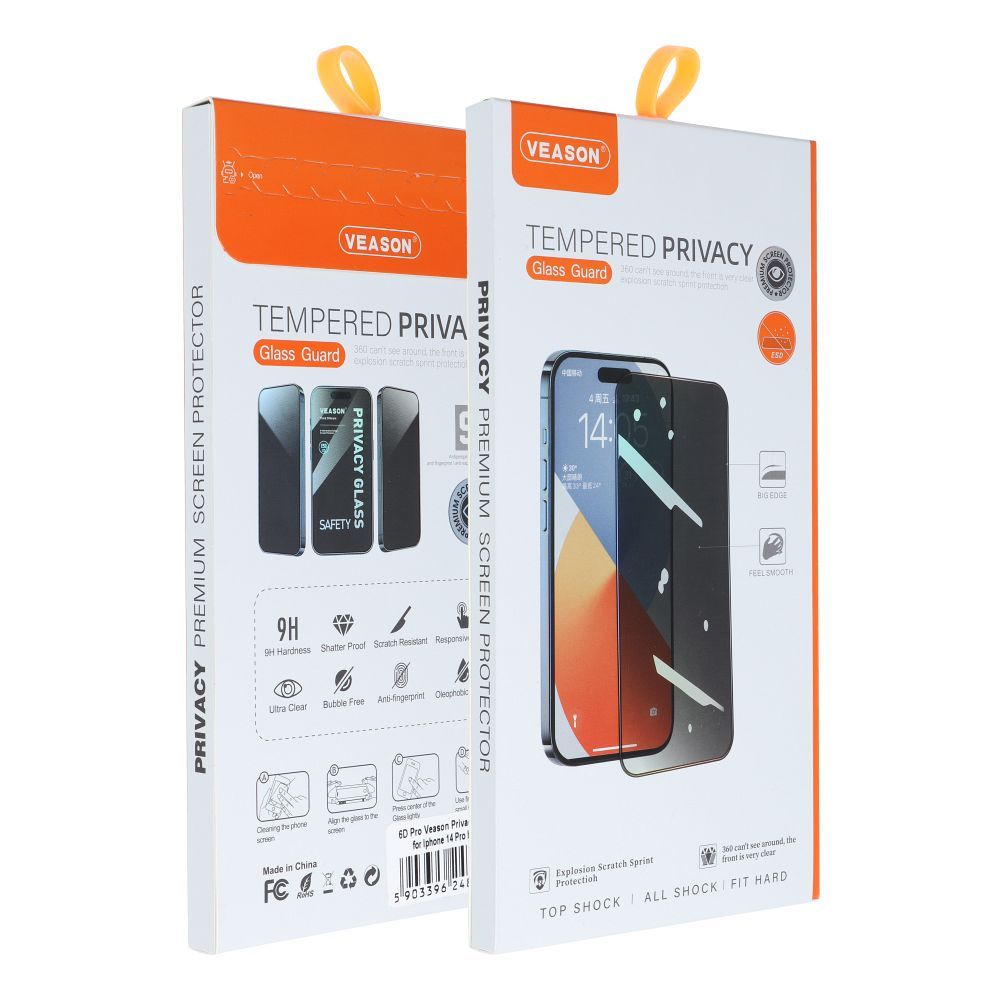 6D Pro Veason Apsauginis stiklas - skirtas iPhone 16 Plus juodas