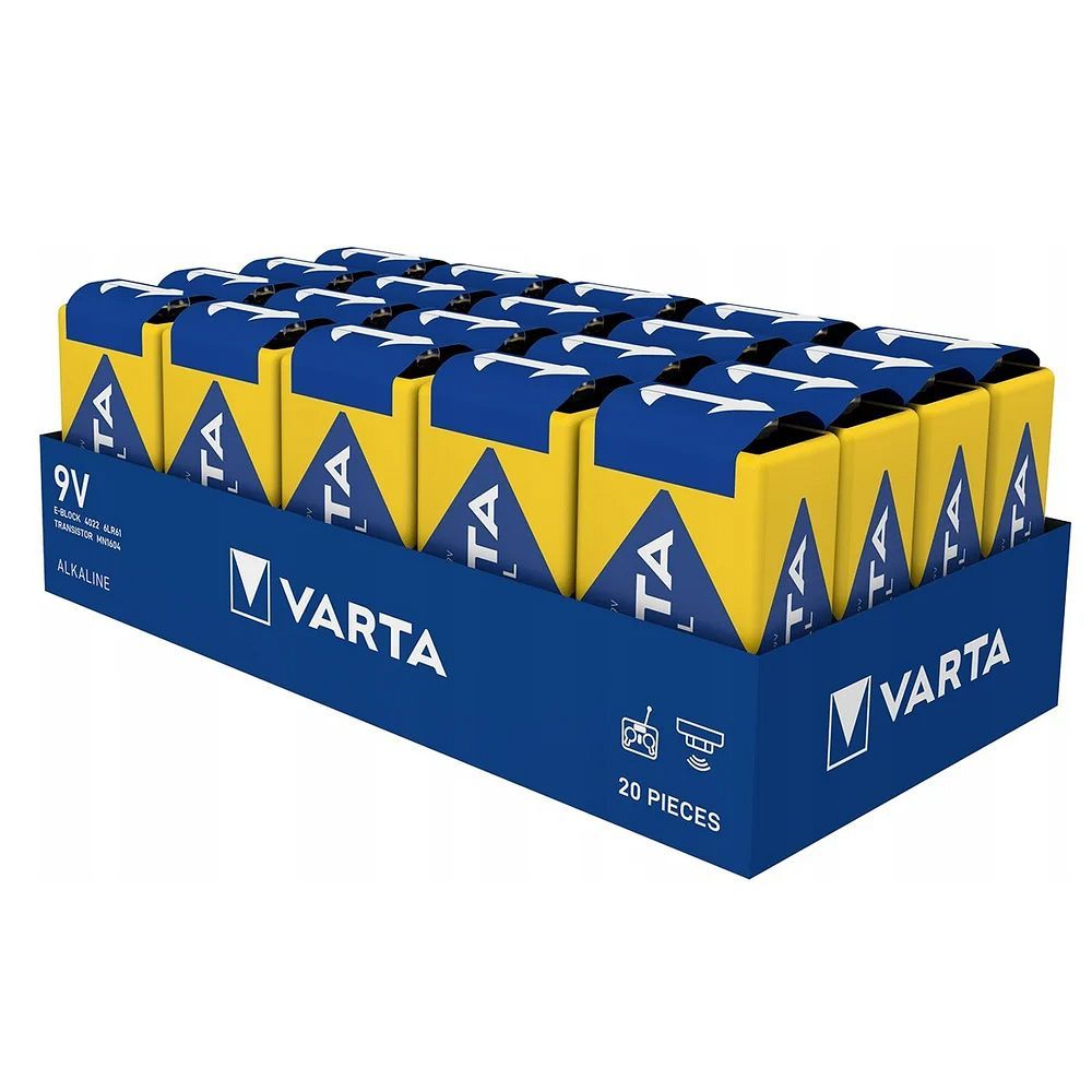 Щелочная батарейка VARTA R9 (6LR61) 9V Industrial Pro 20 шт.