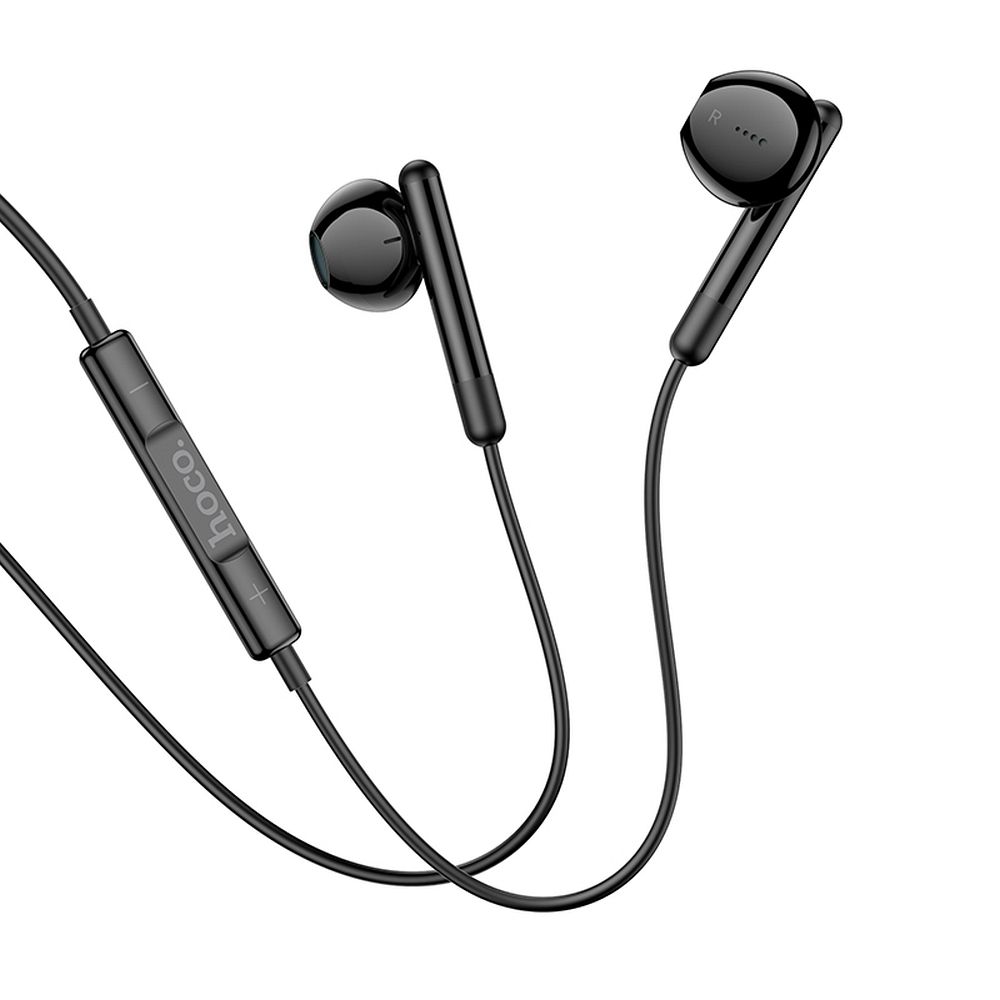 HOCO laidinės ausinės Jack 3,5 mm su mikrofonu M93 juodos