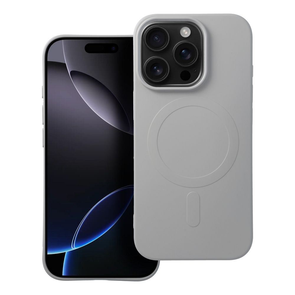 Чехол для iPhone 16 Pro силиконовый Mag Cover совместимый с MagSafe (большое отверстие) титановый