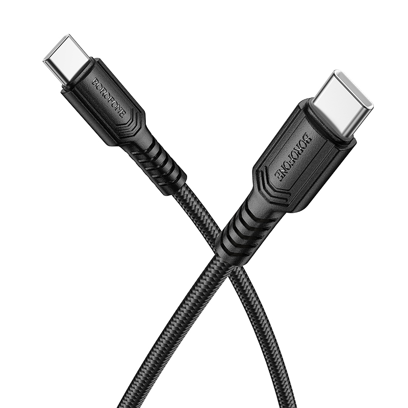 Borofone Кабель BX116 Certain - Type C to Type C - PD 60W 3A 1 метр чёрный