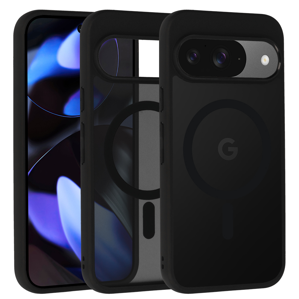 Visiškai matinis Magnētinis dėklas Google Pixel 9/9 Pro juodas