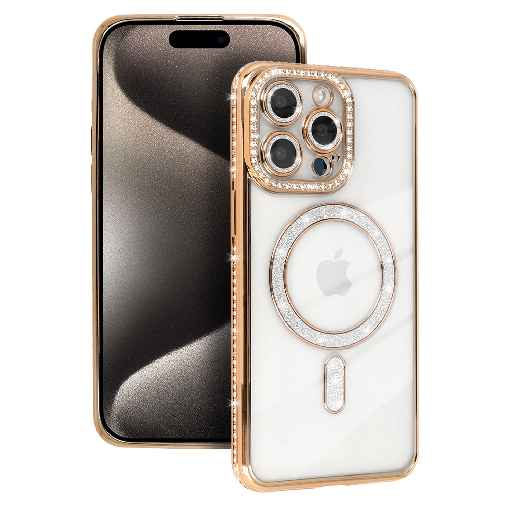Bling Magnetinis dėklas telefonui Samsung Galaxy A17 5G auksinė