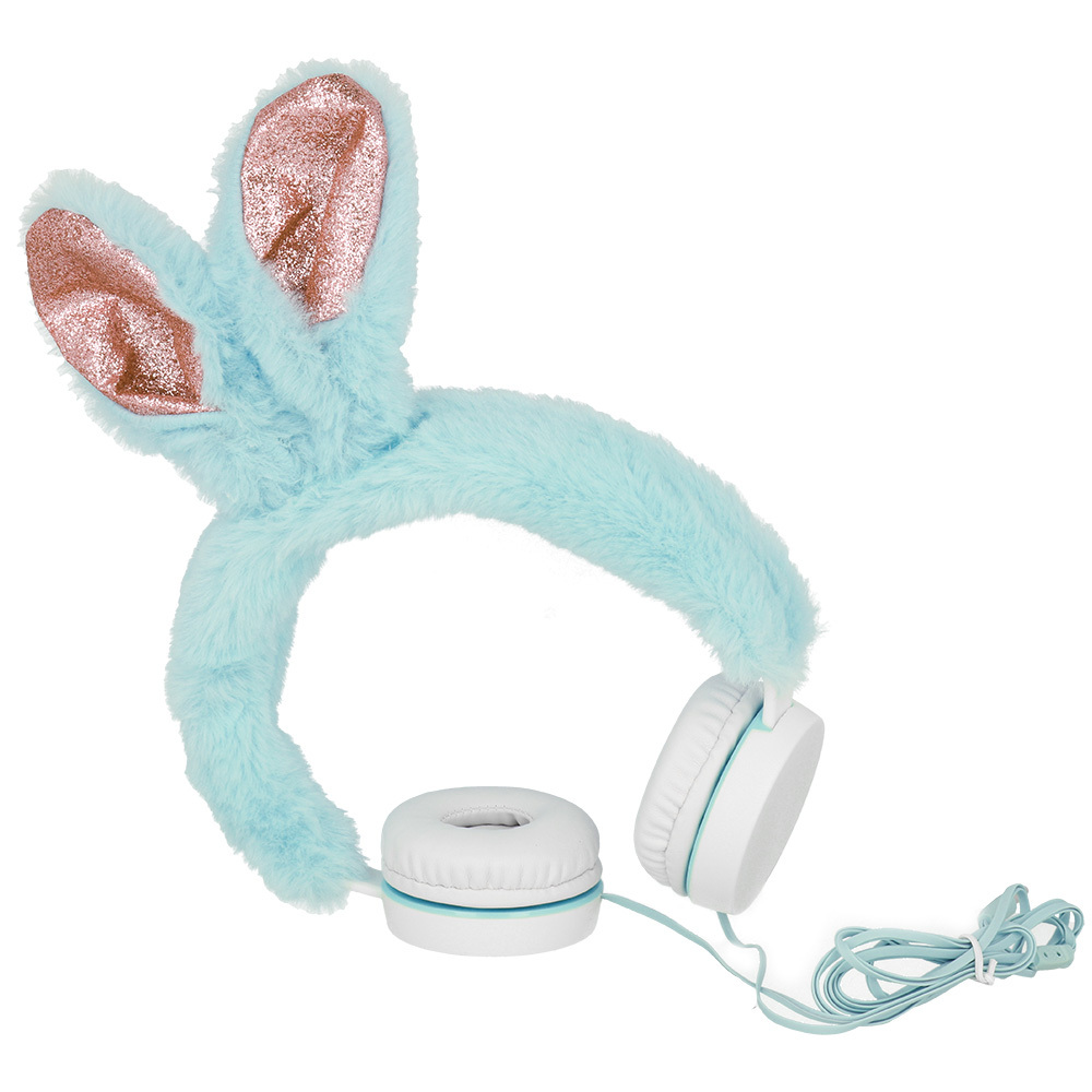 GJBY Plush Rabbit Headphones Blue
