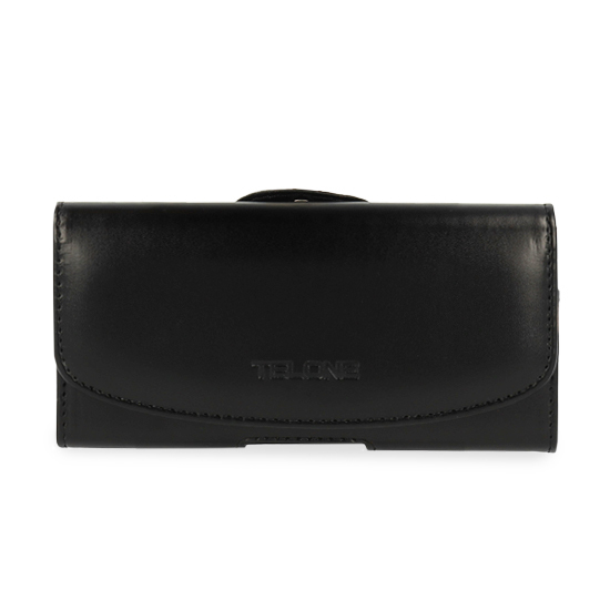 Telone VIVA diržo dėklas (DYDIS 13) Iphone 7/8/11 Pro/12 Mini/13 Mini/SE 2020/SE 2022/X/XS juodas, odinis (140x70x14 mm)