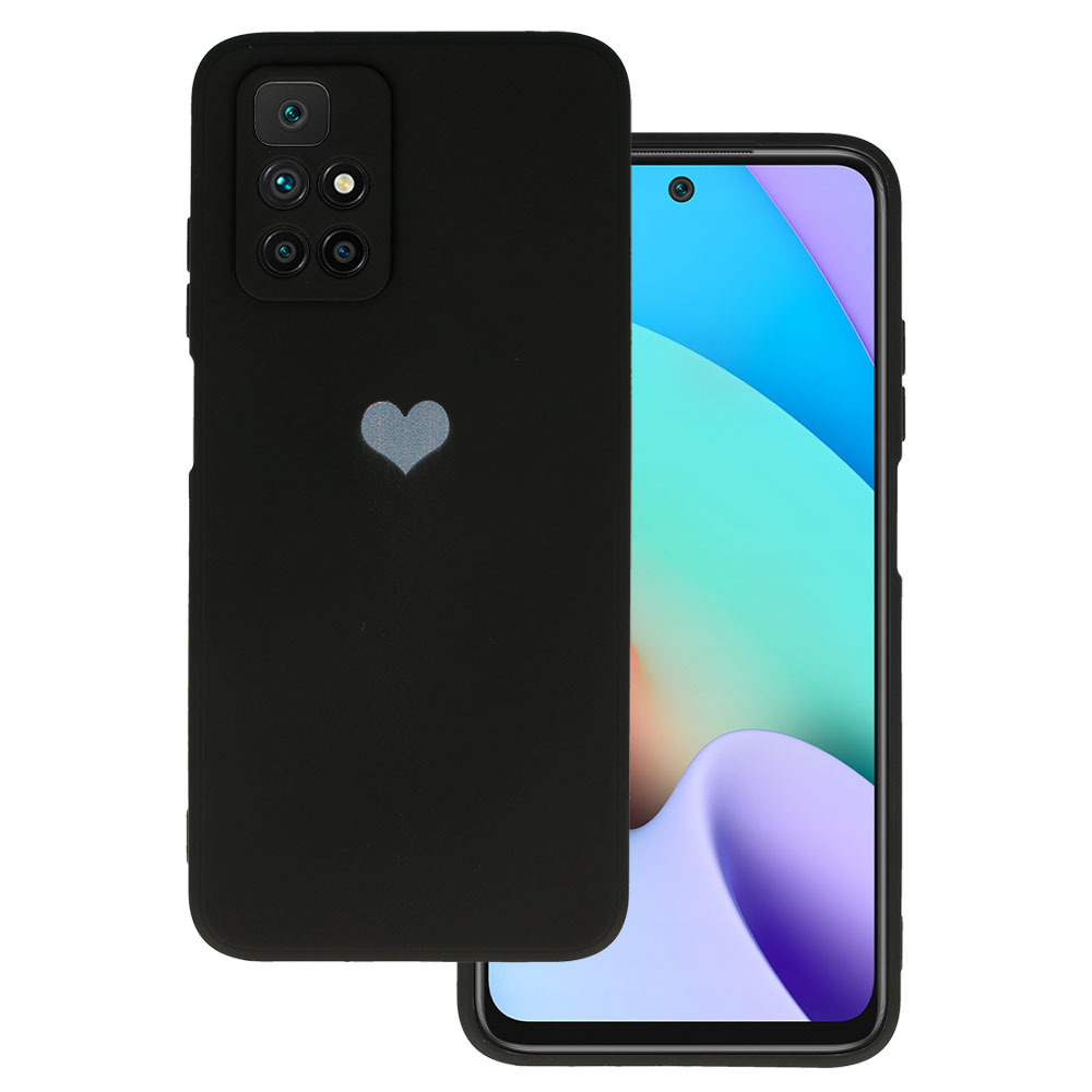 Vennus Silikoninis širdies dėklas Xiaomi Redmi 10 dizainas 1 juodas