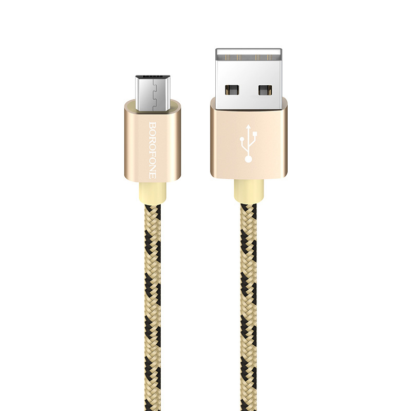 Borofone Kabelis BX24 Ring Current - USB į Micro USB - 2,4A, 1 metras, auksinis