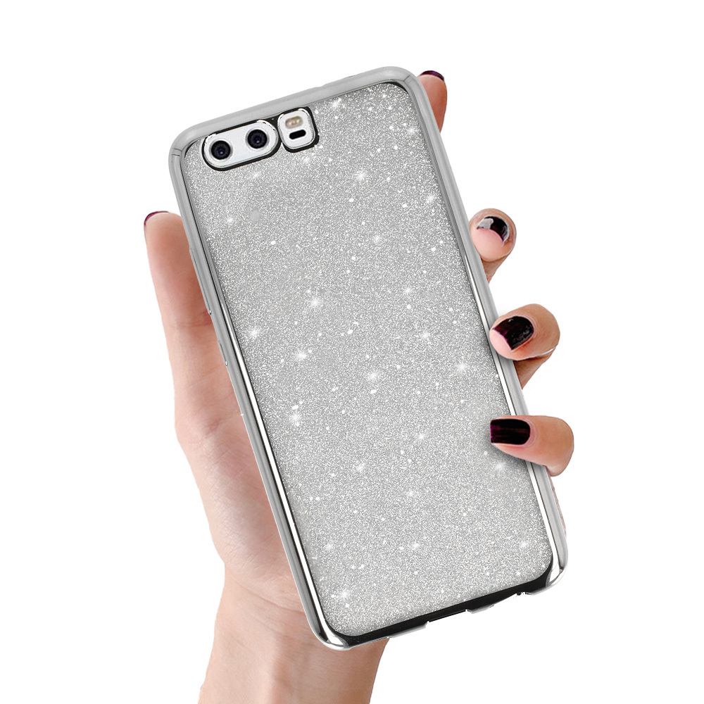 Чехол Elektro Glitter для Huawei P10 серебряный